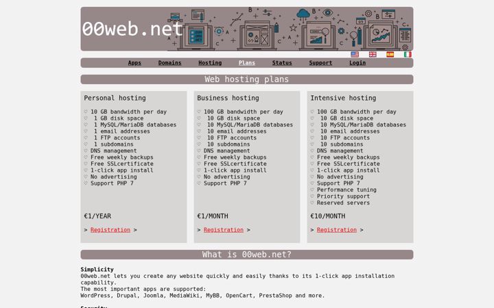 Screenshot von 00web.net