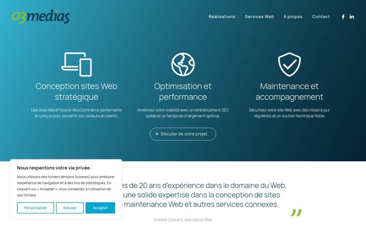 Kuvakaappaus sivustosta 03medias.com