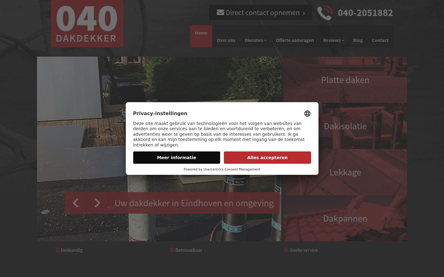 Posnetek zaslona pasice za privolitev, prikazane pred kakršno koli interakcijo