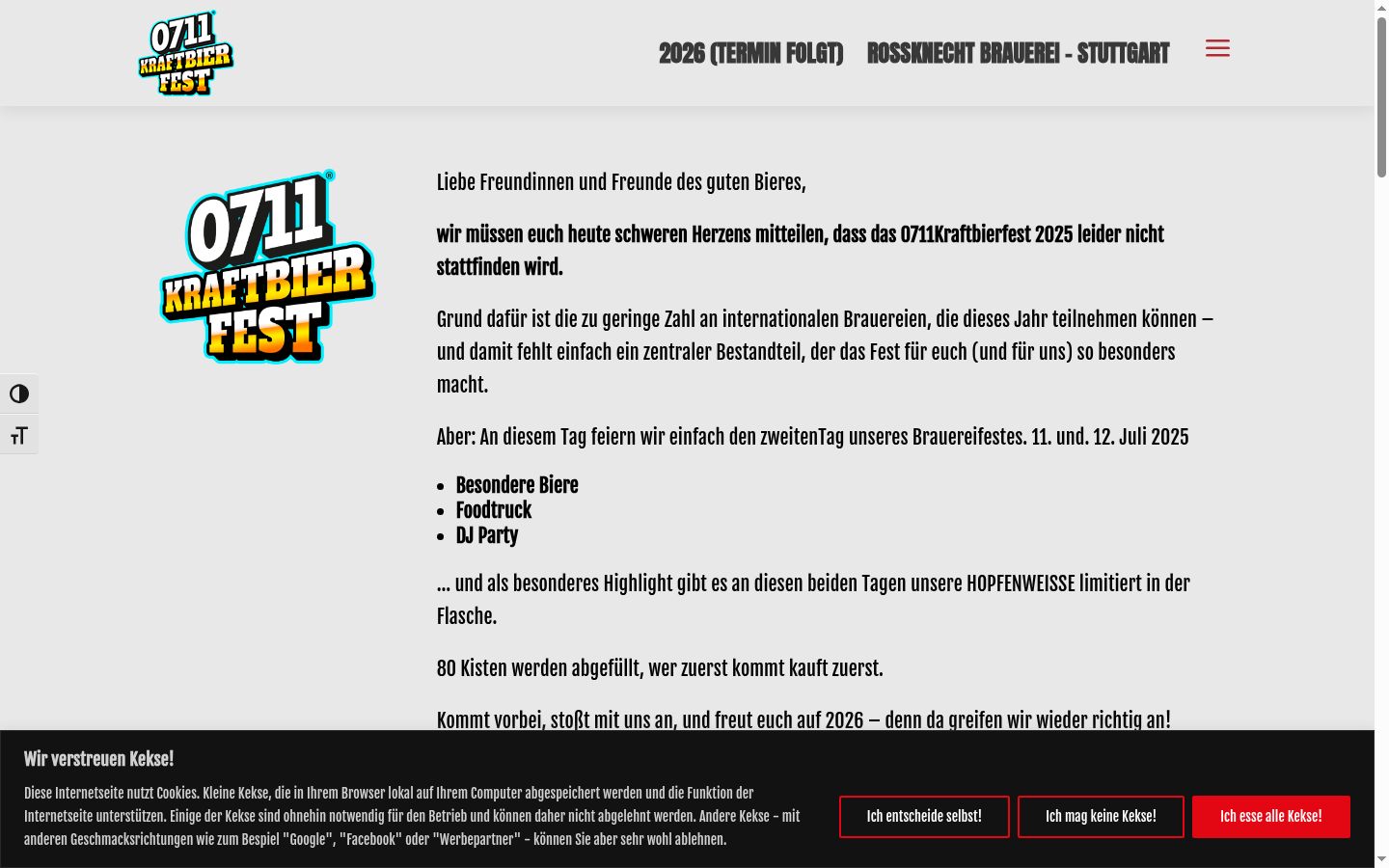 Skærmbillede af samtykkebanneret, som det blev vist før nogen interaktion