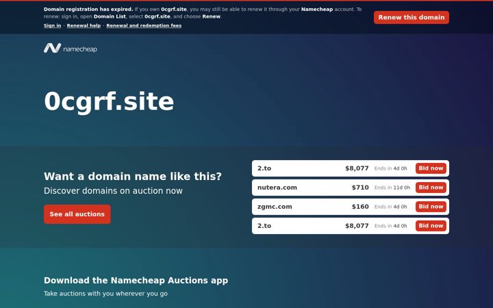 Screenshot of 0cgrf.site