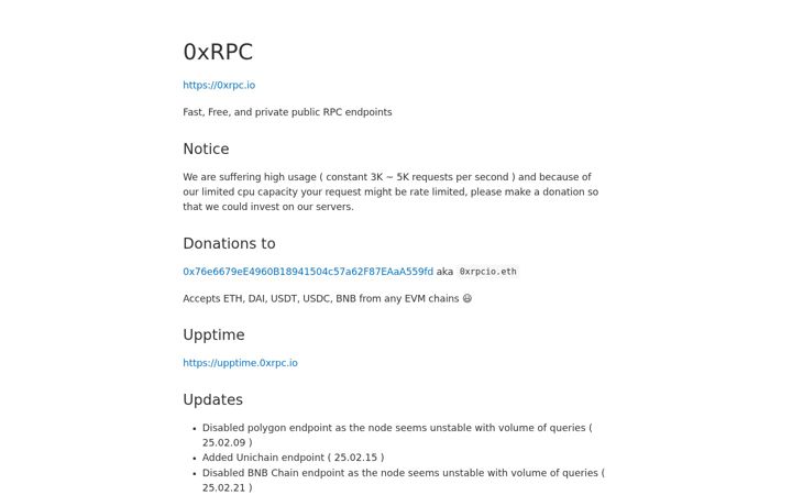 Snímek obrazovky 0xrpc.io