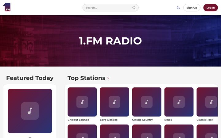 Screenshot of 1.fm