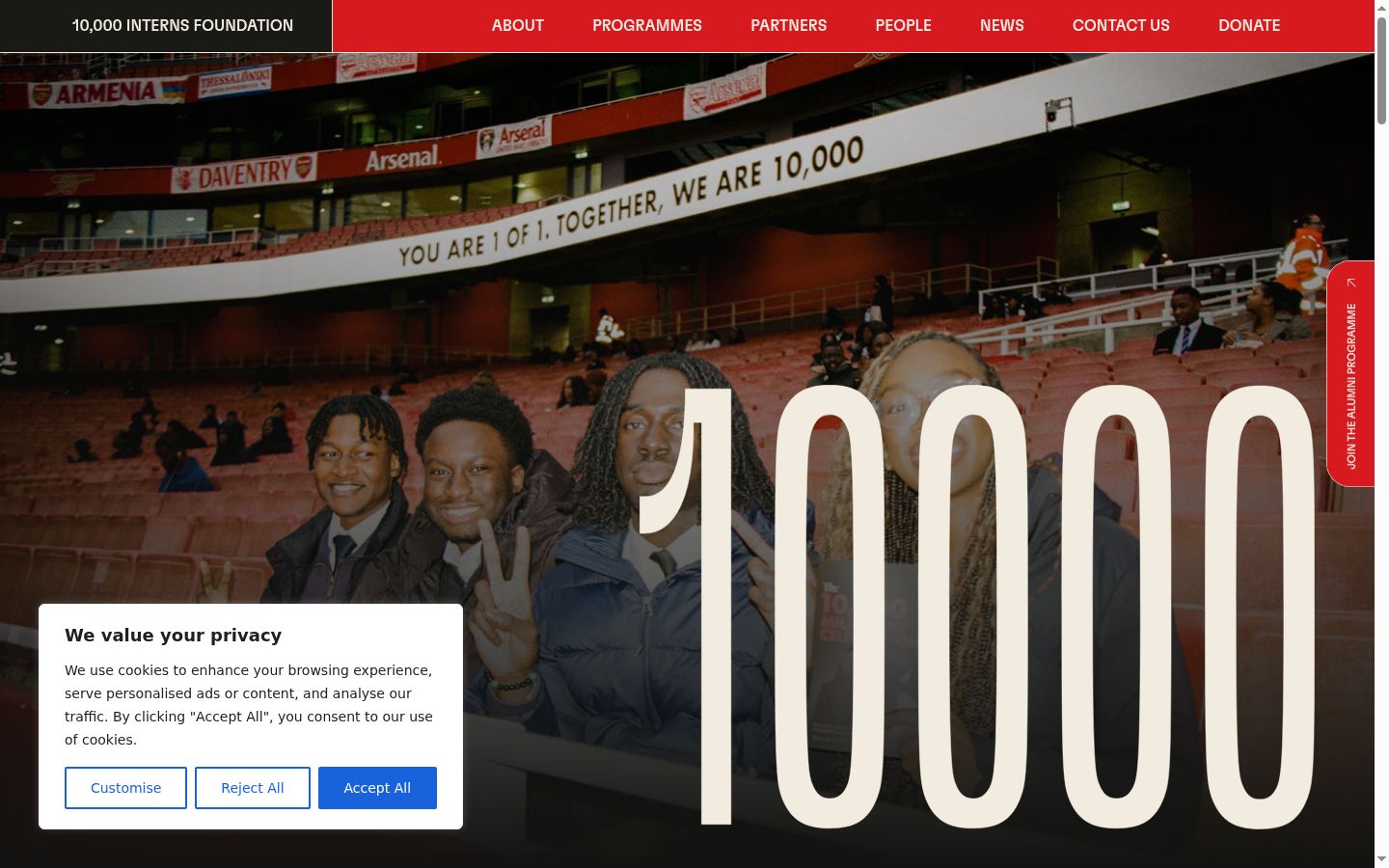 Sutikimo reklamjuostės, rodytos prieš bet kokią sąveiką, ekrano kopija