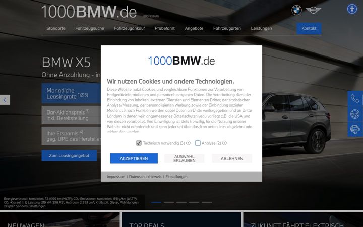 Ekrano kopija 1000bmw.de