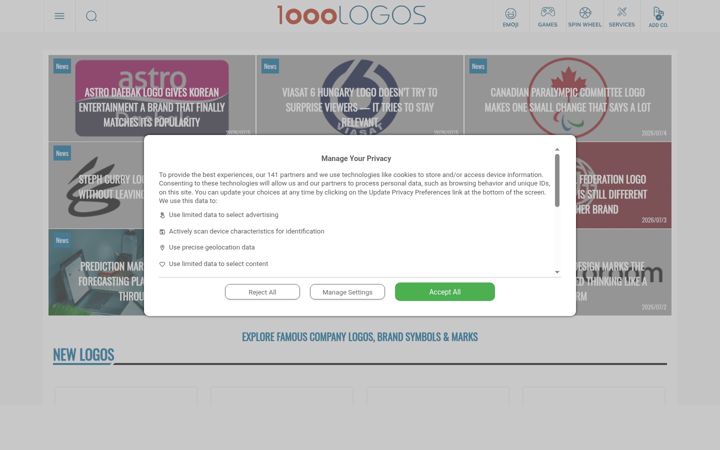 Screenshot of 1000logos.net