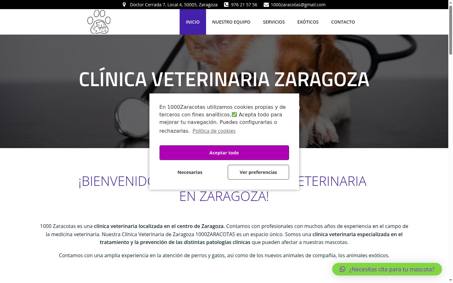 Captura de ecrã do banner de consentimento apresentado antes de qualquer interação