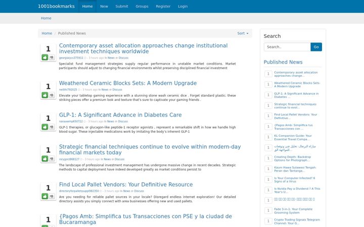 Screenshot of 1001bookmarks.com