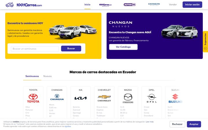 Screenshot of 1001carros.com