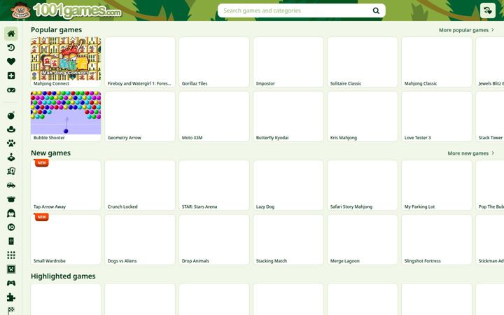 Screenshot of 1001games.com