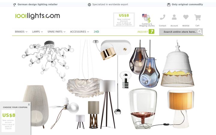 Screenshot di 1001lights.com