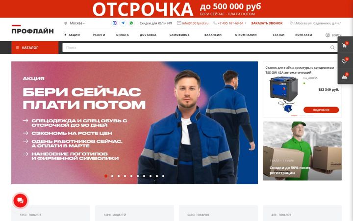 Screenshot of 1001prof.ru