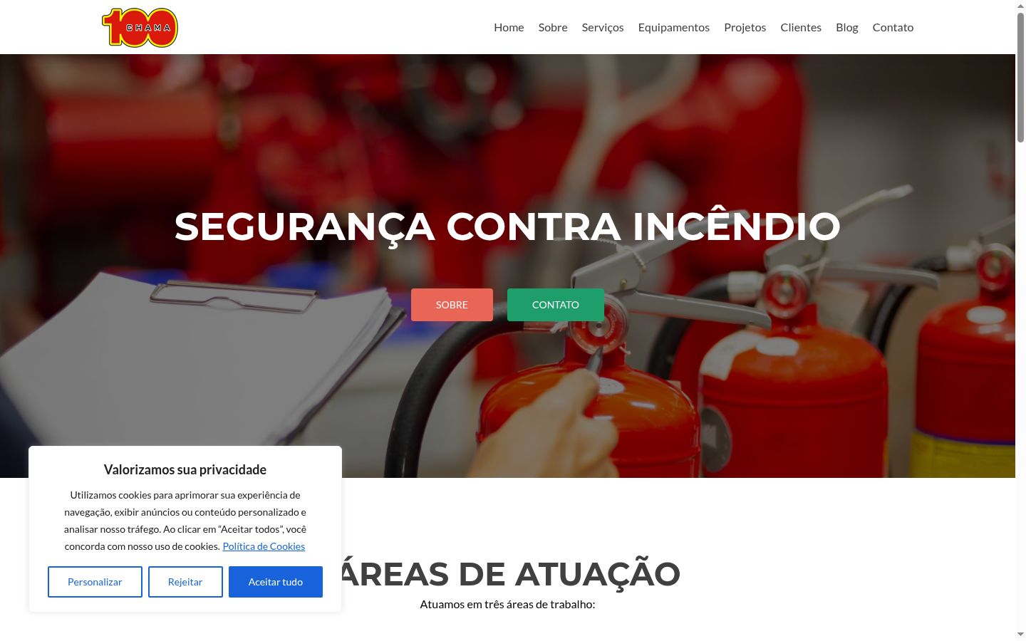 Captura de ecrã do banner de consentimento apresentado antes de qualquer interação
