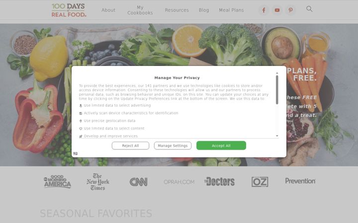 Screenshot of 100daysofrealfood.com