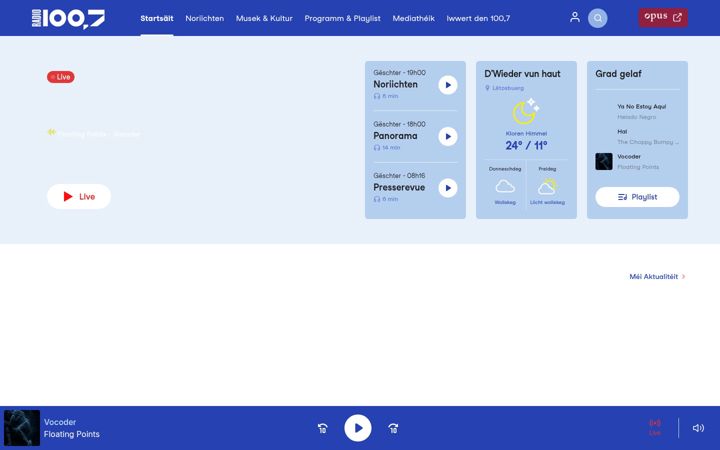 Screenshot of 100komma7.lu