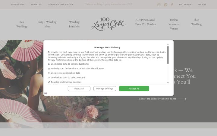 Screenshot of 100layercake.com