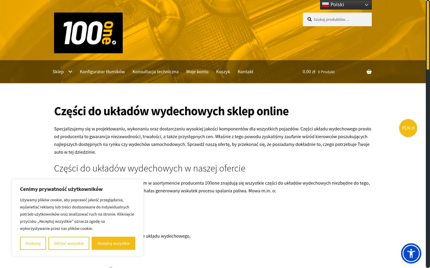 Zrzut ekranu banera zgody wyświetlanego przed jakąkolwiek interakcją