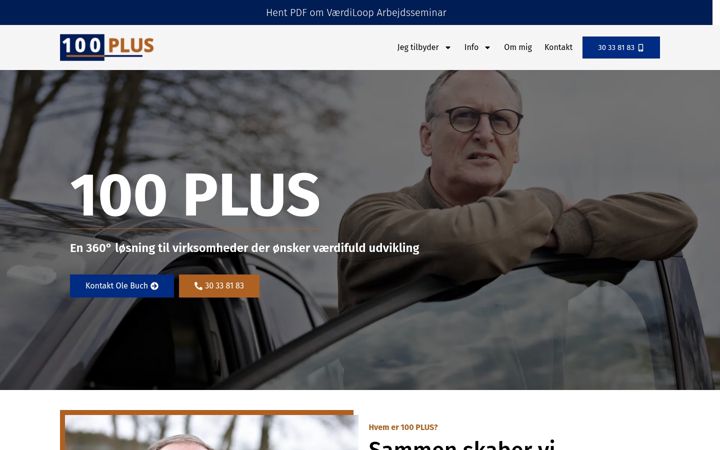 Screenshot of 100plus.dk