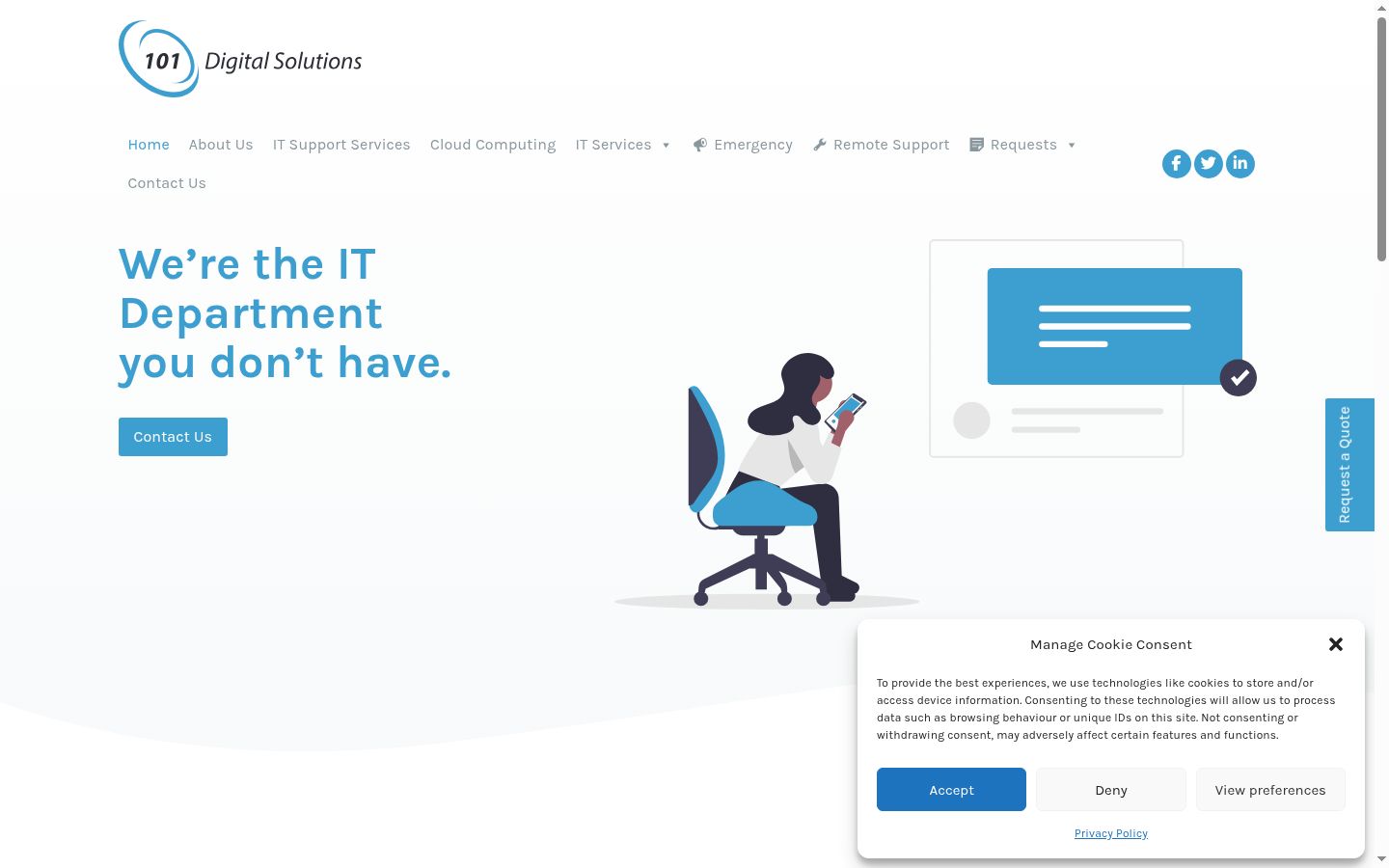 Screenshot of the consent banner shown before any interaction