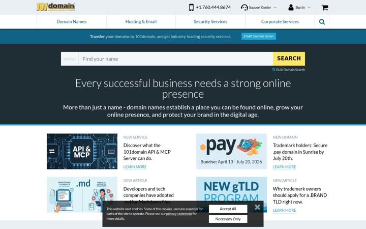 Screenshot von 101domain.com
