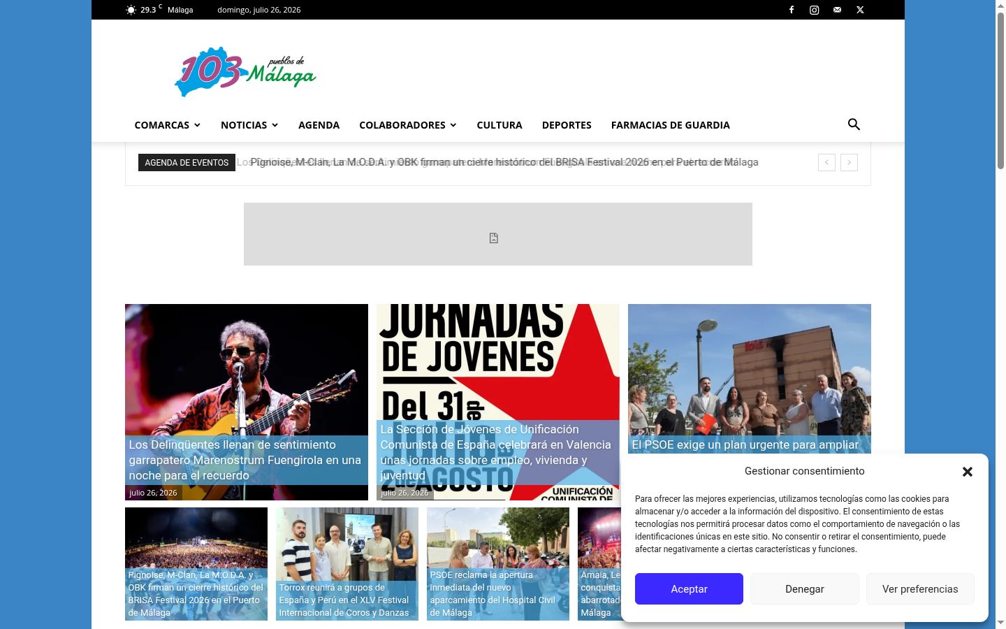 Screenshot tal-banner tal-kunsens muri qabel kwalunkwe interazzjoni