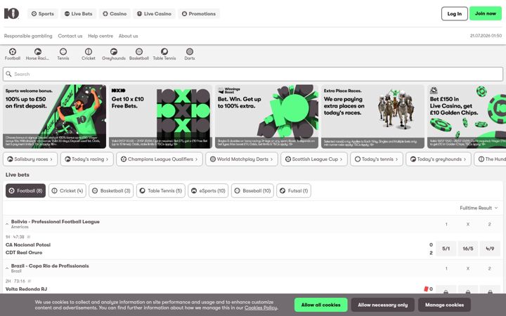 Screenshot of 10bet.co.uk