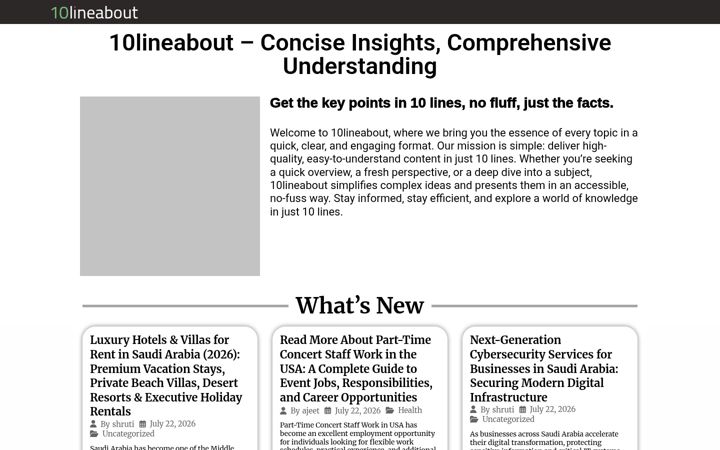 Screenshot of 10linesabout.com