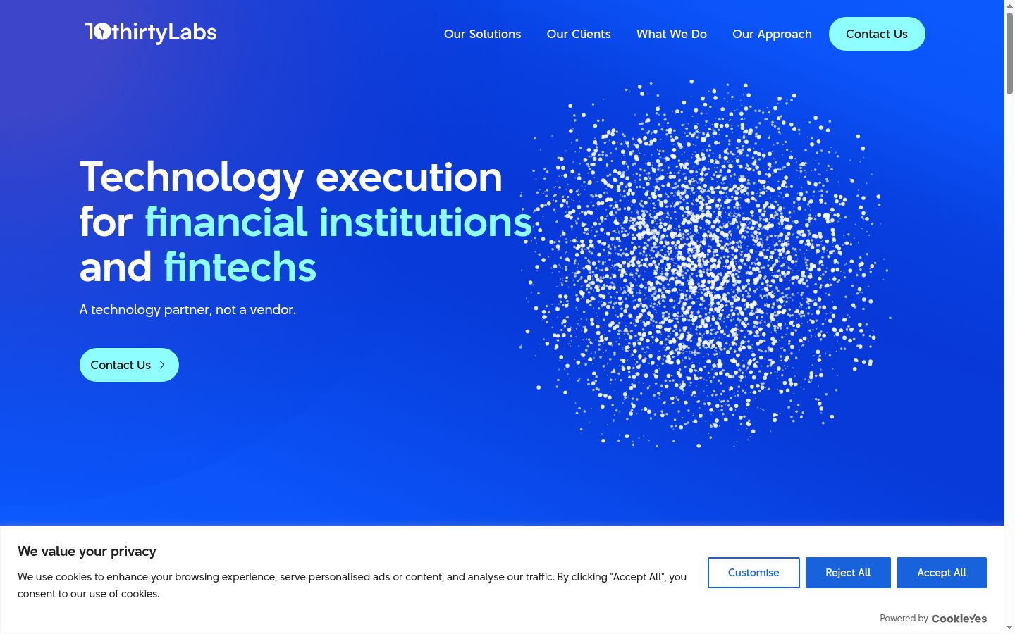 Screenshot of the consent banner shown before any interaction