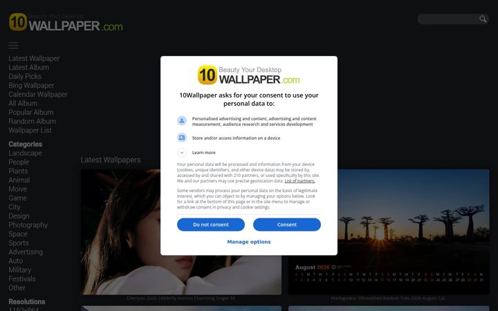 Screenshot of 10wallpaper.com
