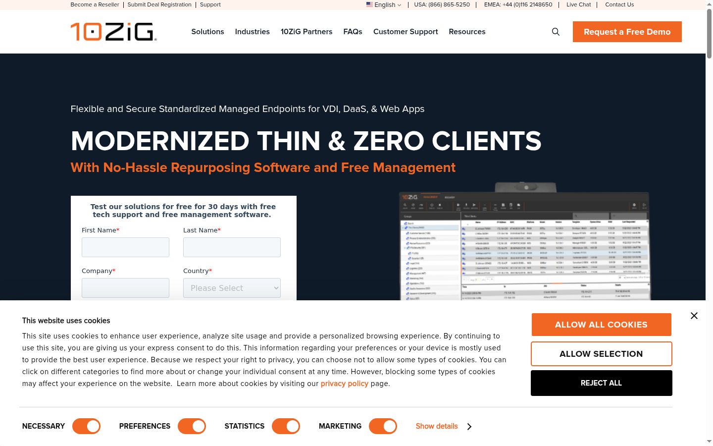 Screenshot of the consent banner shown before any interaction