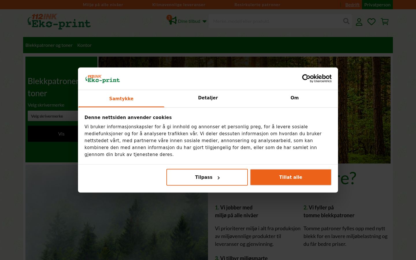 Sutikimo reklamjuostės, rodytos prieš bet kokią sąveiką, ekrano kopija
