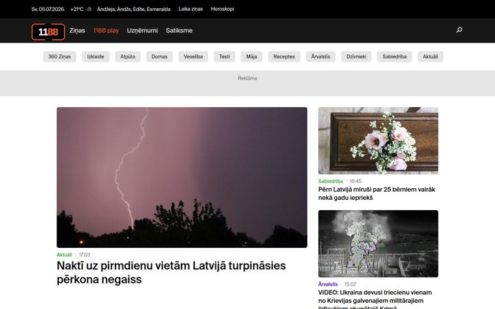 Screenshot of 1188.lv