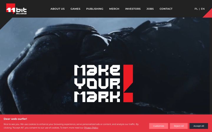 Screenshot of 11bitstudios.com
