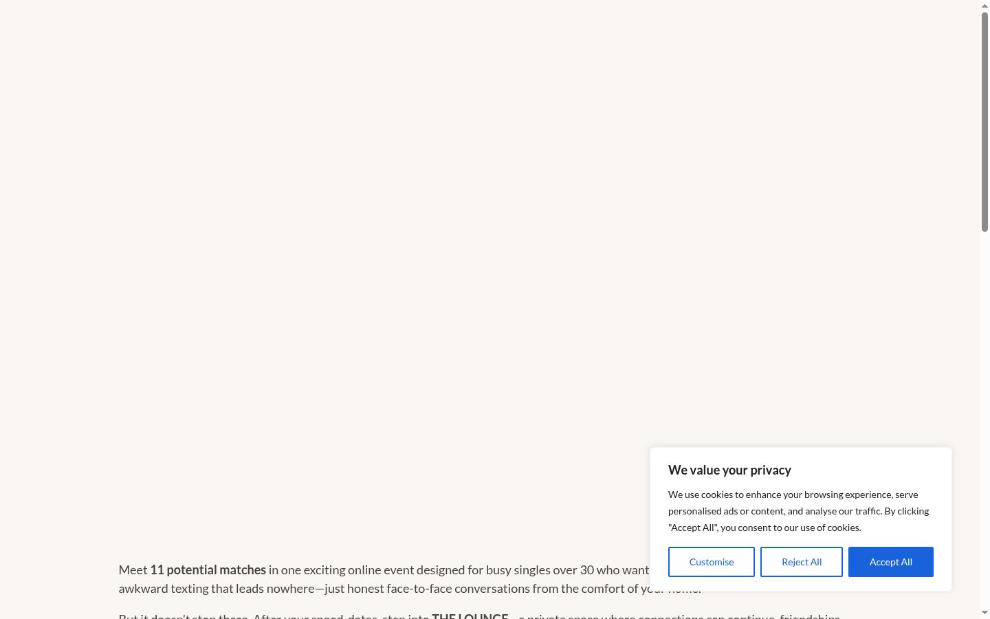 Screenshot del banner di consenso mostrato prima di qualsiasi interazione