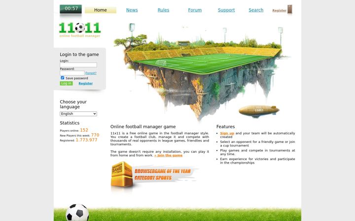 Screenshot of 11x11.com