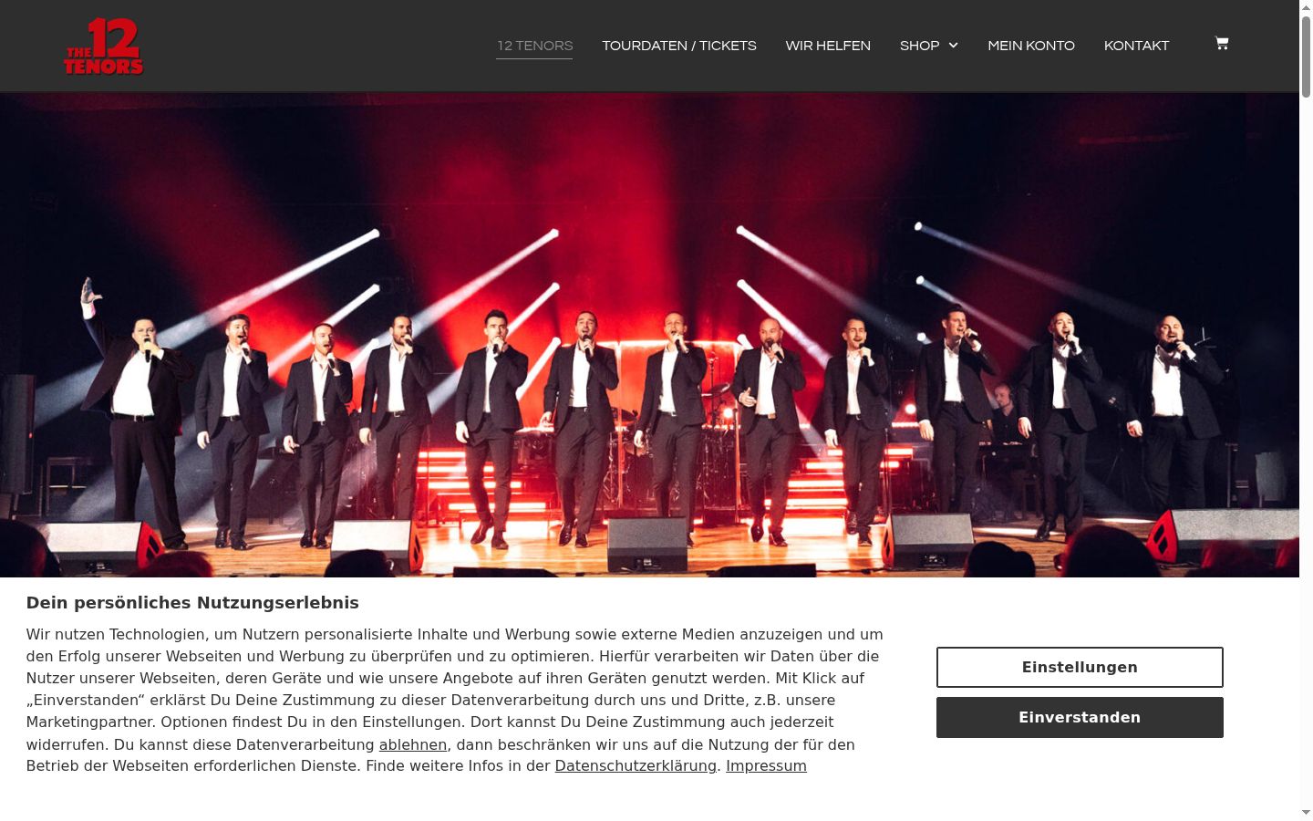 Screenshot des Einwilligungsbanners vor jeglicher Interaktion