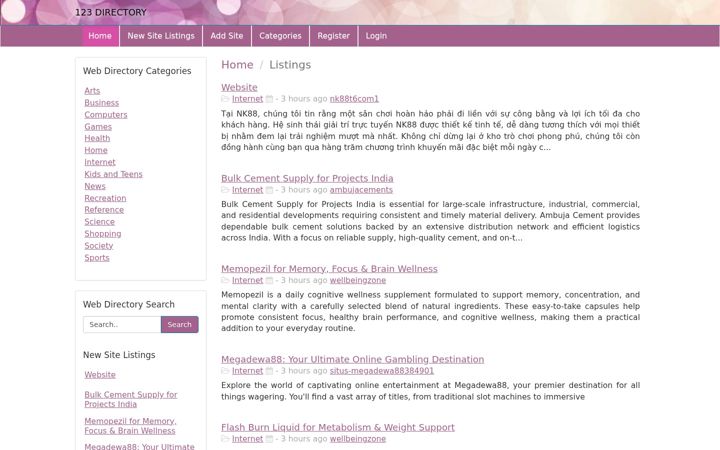 Screenshot of 123-directory.com