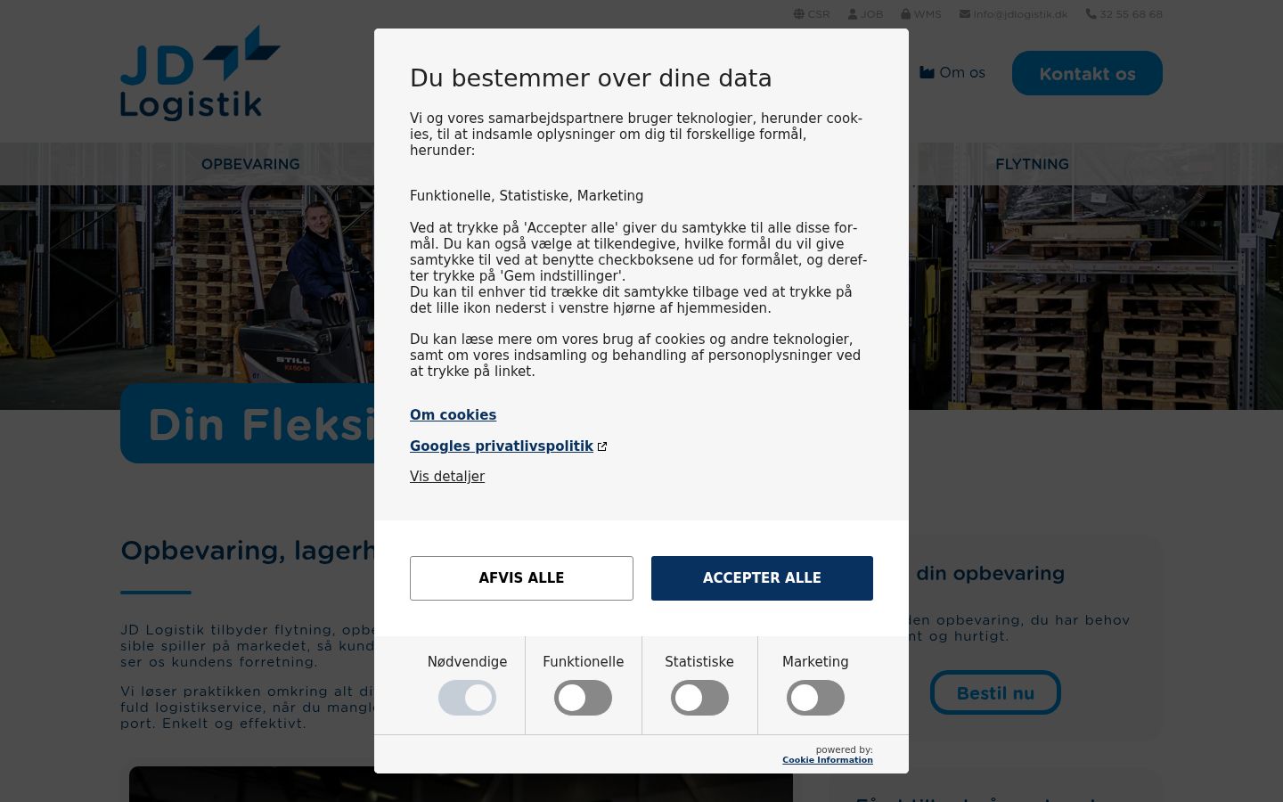 Skjermbilde av samtykkebanneret slik det vises før noen interaksjon