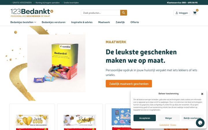 Screenshot of 123bedankt.nl