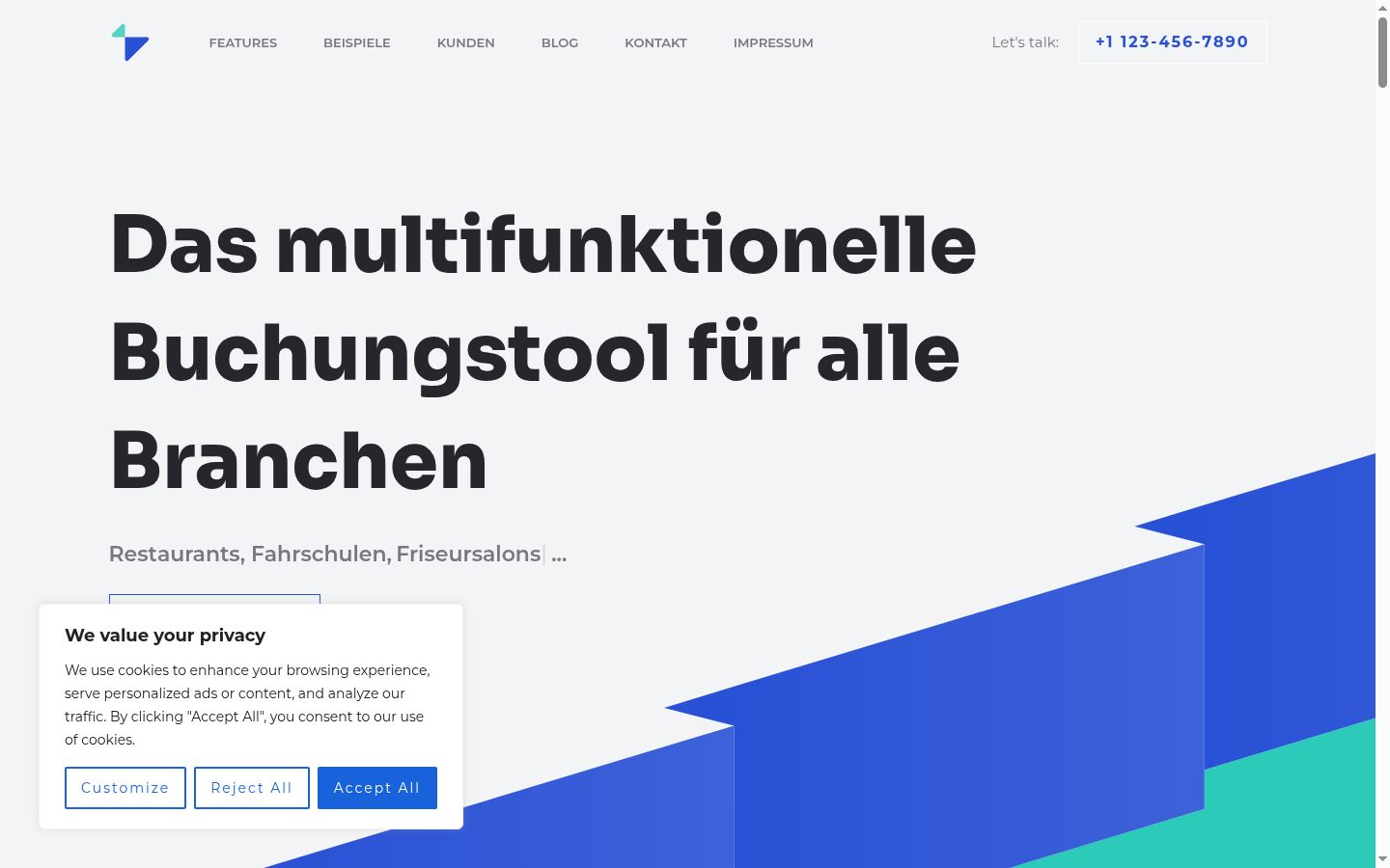 Screenshot des Einwilligungsbanners vor jeglicher Interaktion