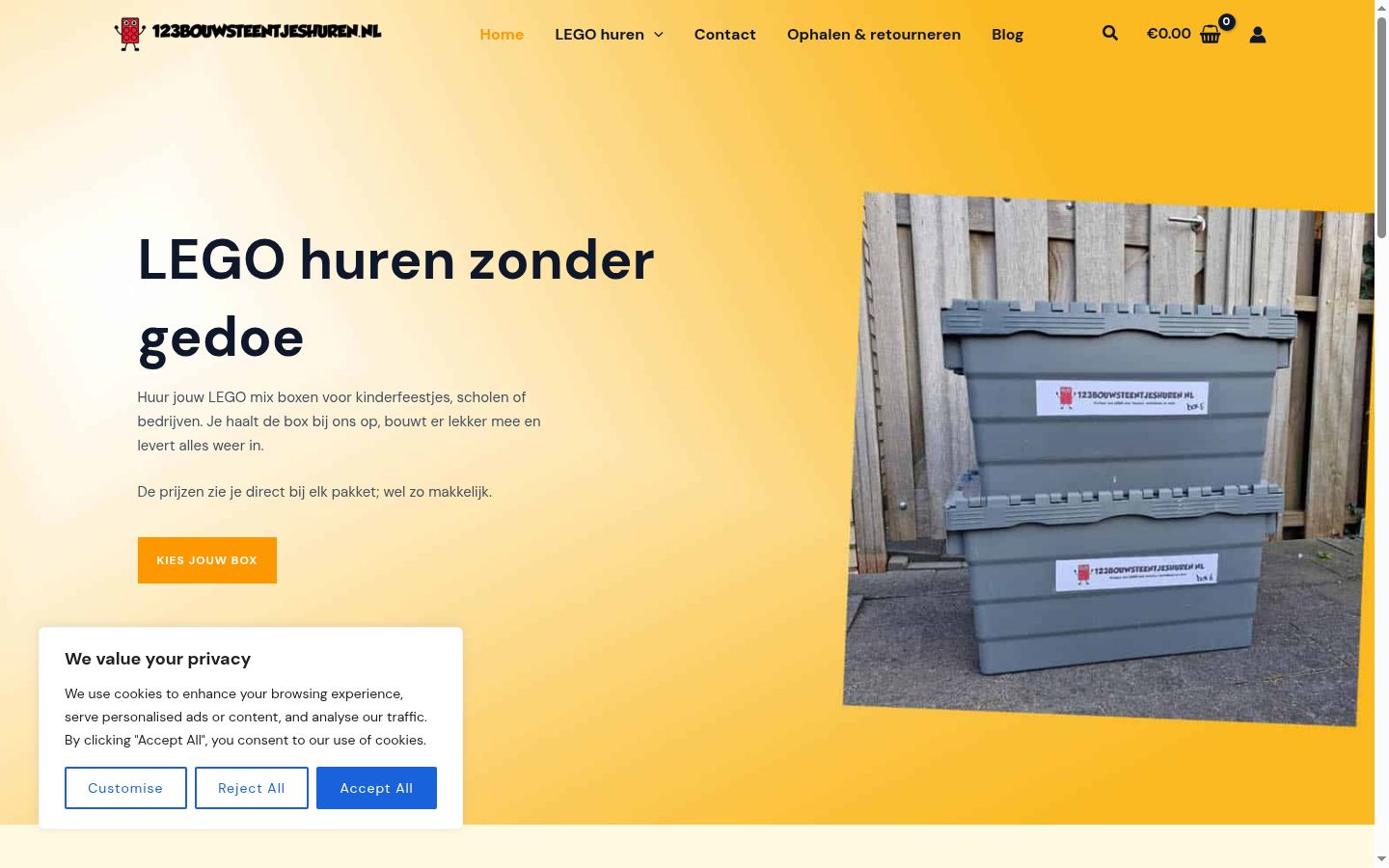 Screenshot des Einwilligungsbanners vor jeglicher Interaktion