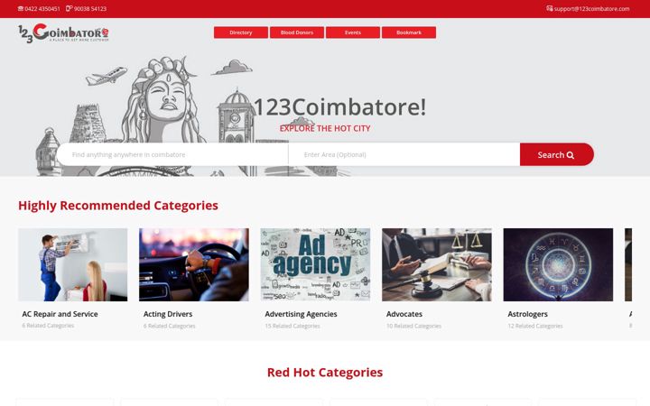 Screenshot of 123coimbatore.com