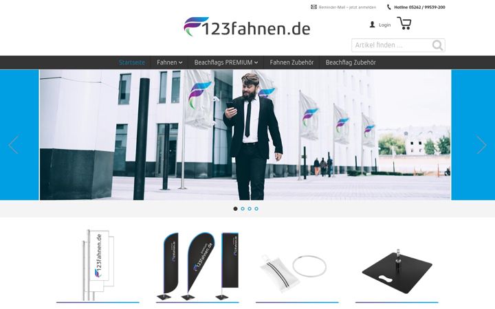 Screenshot stránky 123fahnen.de