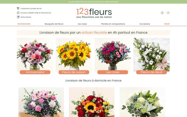 Screenshot of 123fleurs.com