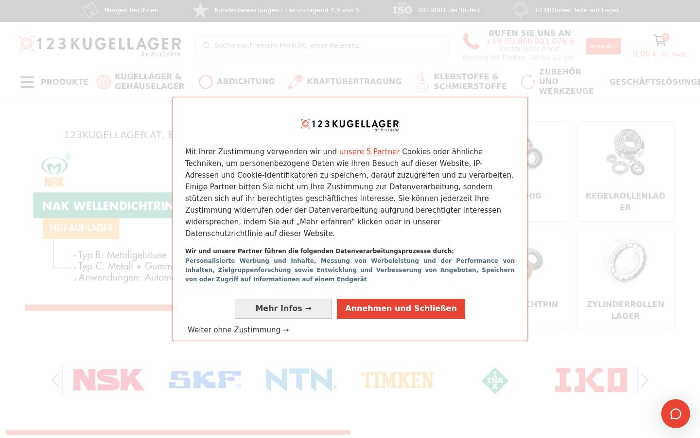 Screenshot of the consent banner shown before any interaction