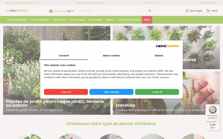 Screenshot of 123lesplantes.fr
