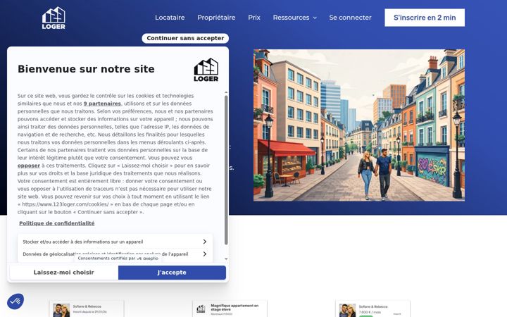 Screenshot of 123loger.com