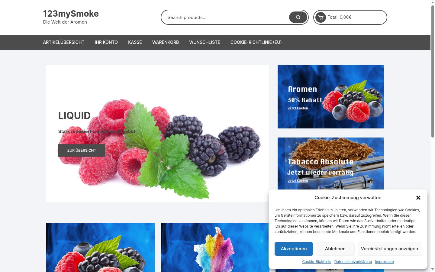 Ekrānuzņēmums ar piekrišanas baneri, kas tika rādīts pirms jebkādas mijiedarbības