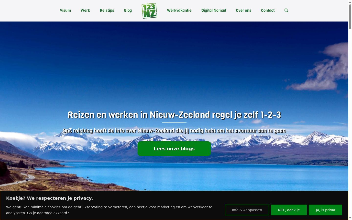 Screenshot des Einwilligungsbanners vor jeglicher Interaktion
