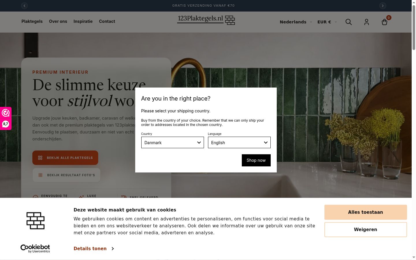 Zrzut ekranu banera zgody wyświetlanego przed jakąkolwiek interakcją